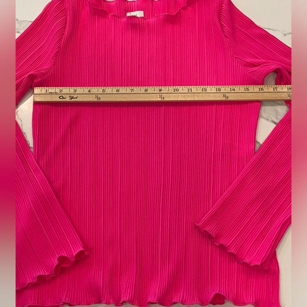 A New Day Vibrant Pink Long Sleeve Top Size Medium - Picture 4 of 7